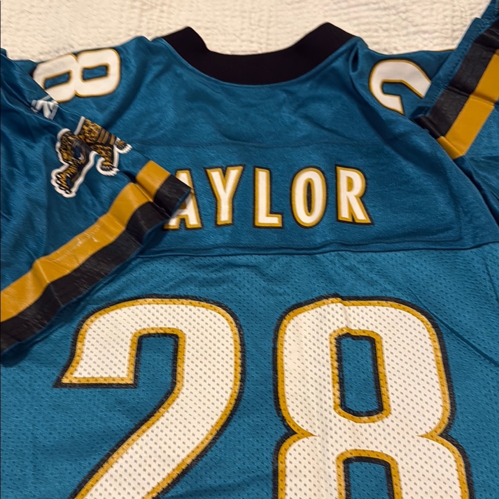 Fred Taylor Teal Jacksonville Jaguars Jersey with Number 28 - Picture 3 of 3